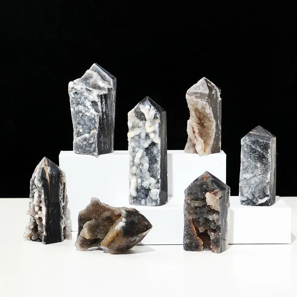 100-200g Natural Black Sphalerite Cluster Irregular Ore Tower Sculpture Raw Quartz Edge Point Crystal Energy Gem Home Collection
100-200g Natural Black Sphalerite Cluster Irregular Ore Tower Sculpture Raw Quartz Edge Point Crystal Energy Gem Home Collection
