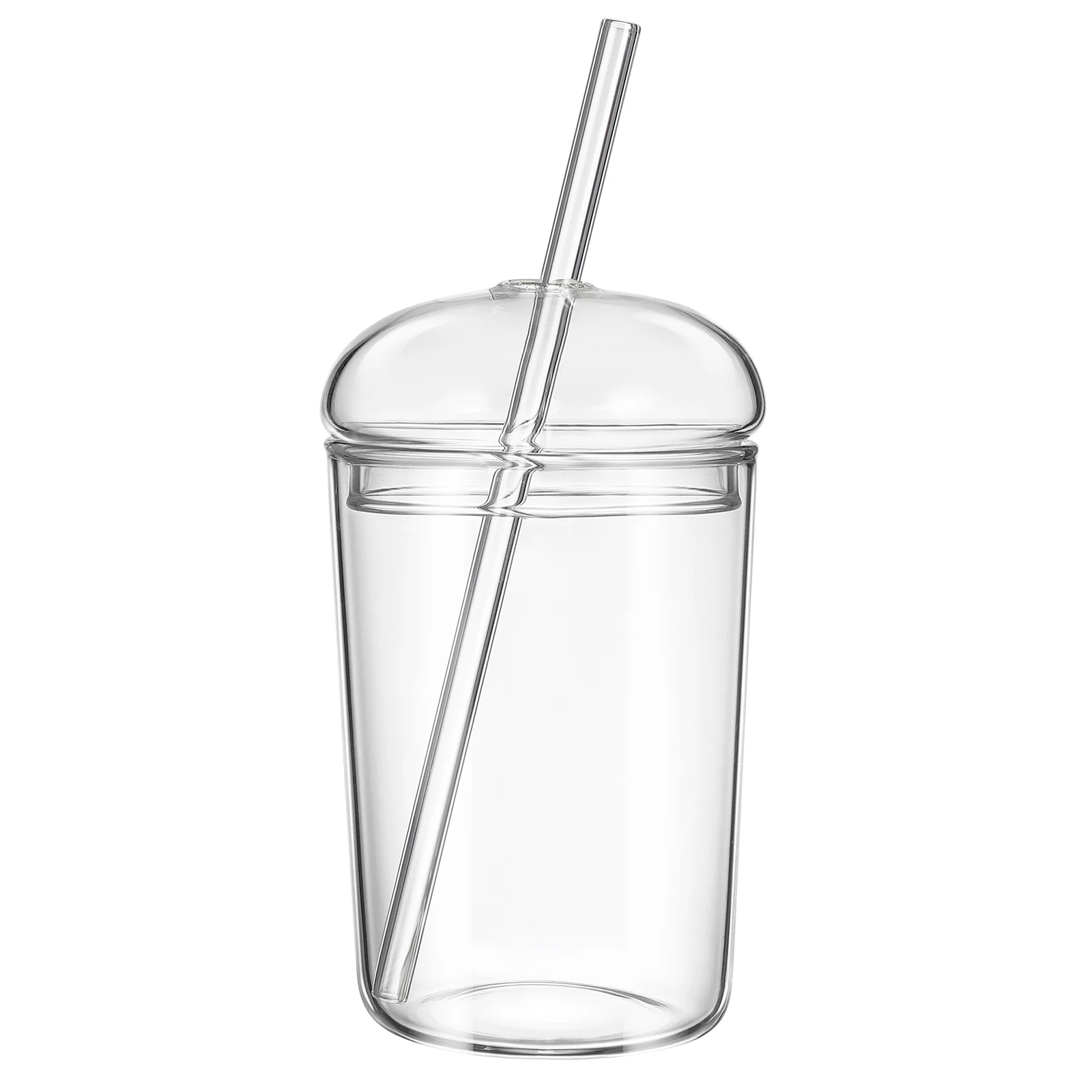 

Glass Straw Cup Transparent Coffee Cup Milk Beer Beverage Juice Mug Mocha Cups With Lid For Home Office Bar Glasses