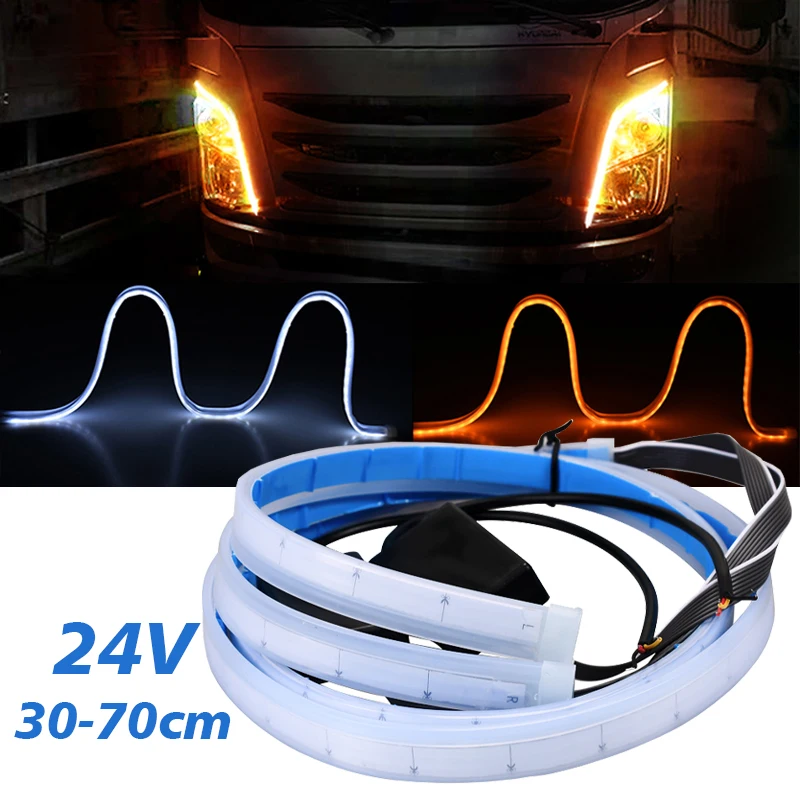 30-70CM 24V Truck LED DRL Daytime Running Light Slim Waterproof Yellow Signal Turn Signal for Truck Pickup 24V Light Accessories
30-70CM 24V Truck LED DRL Daytime Running Light Slim Waterproof Yellow Signal Turn Signal for Truck Pickup 24V Light Accessories