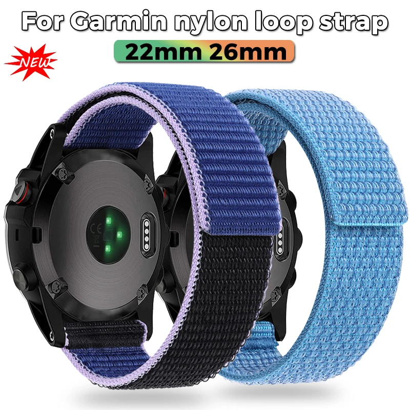 

22mm 26mm Nylon loop strap For Garmin Fenix 7X 6X Pro 7 3 7S 6 6S 5X 5 5S Plus/ Forerunner 945 935 Breathable Bracelet Watchband