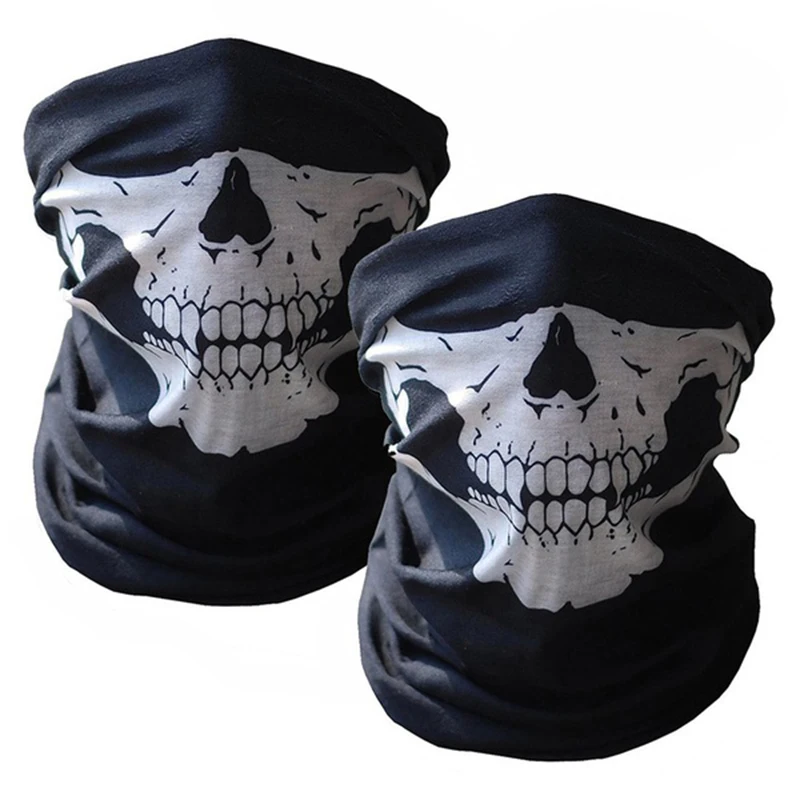 

2PCS Cool Bicycle Ski Half Face Mask Ghost Scarf Multi Use Neck Warmer COD
