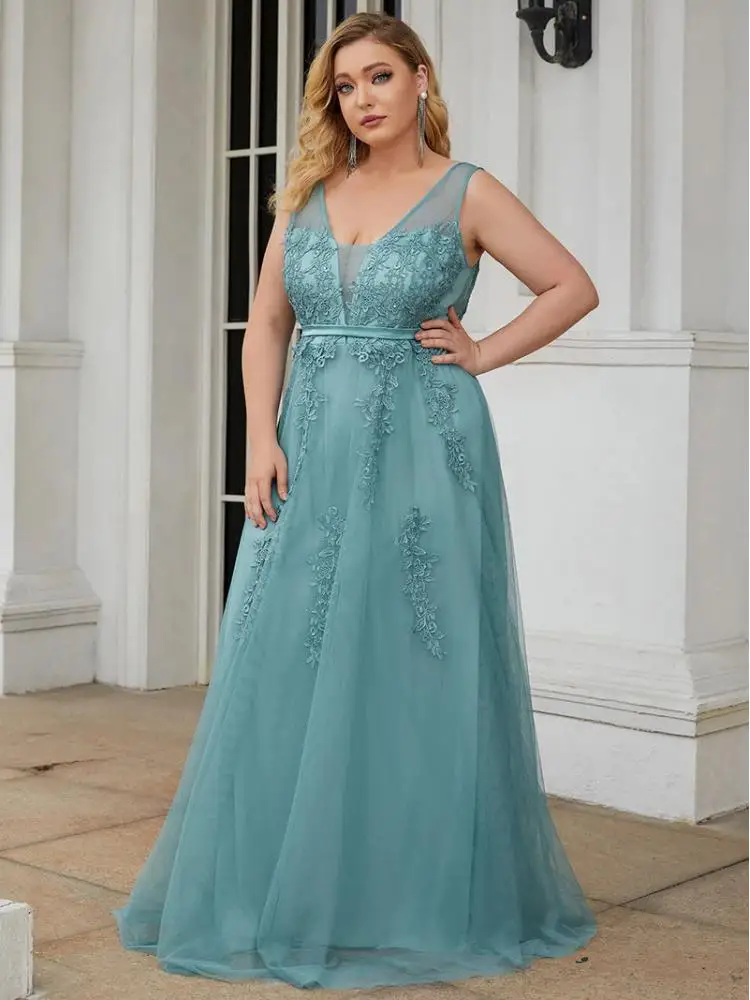 Plus Size Elegant Women's Dresse Long V Neck Sleeveless A-LINE Floor-Length Gown 2022 Ever Pretty of Solid Lace Prom Women Dress
Plus Size Elegant Women's Dresse Long V Neck Sleeveless A-LINE Floor-Length Gown 2022 Ever Pretty of Solid Lace Prom Women Dress