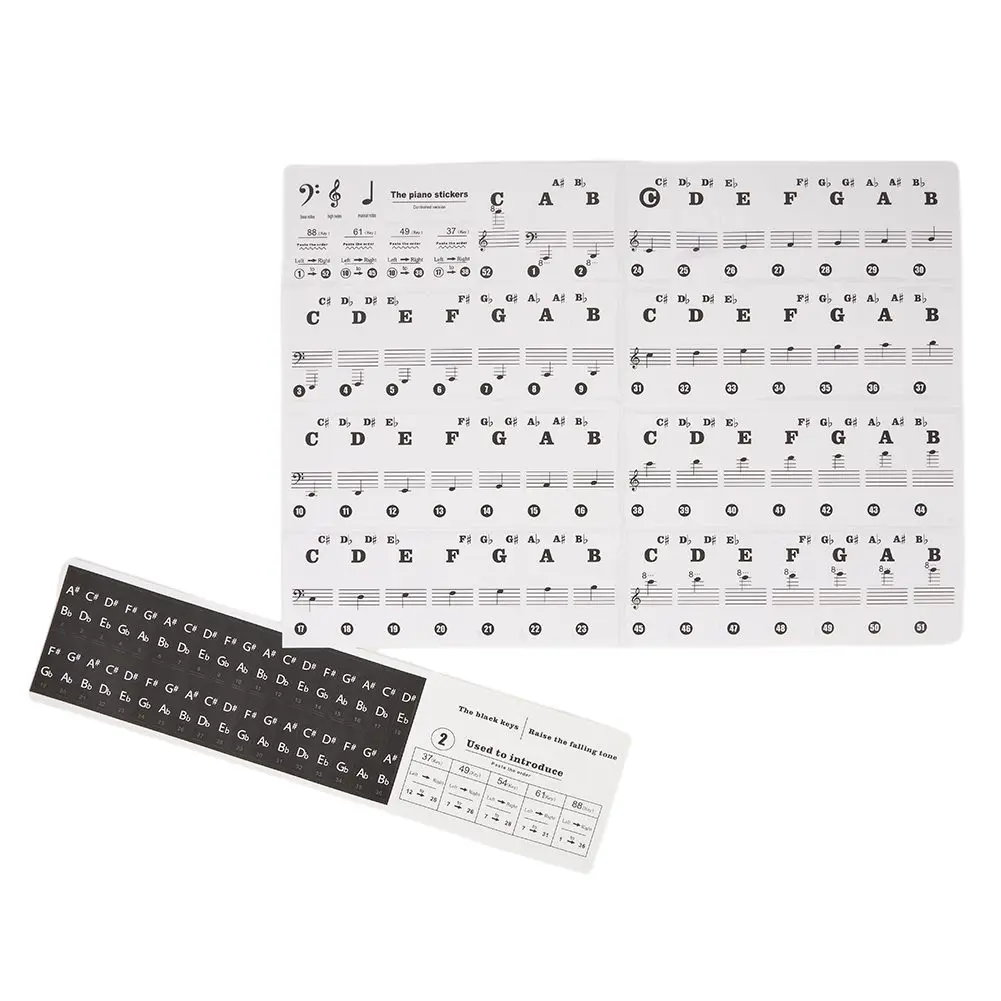 Music Piano Laminated Sticker Piano Educational Clear Laminated Stickers Black And White 88/61/54/49 Keyboard
Music Piano Laminated Sticker Piano Educational Clear Laminated Stickers Black And White 88/61/54/49 Keyboard