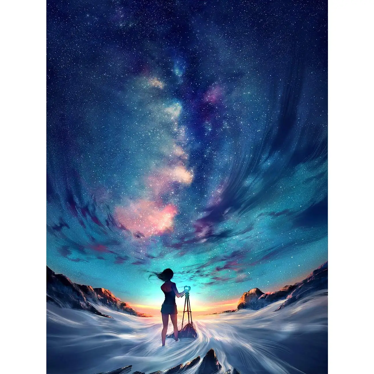 

5D DIY Diamond Painting Snow Sky Aurora Full Drill by Number Kits, Scenery Craft Decor by SKRYUIE, DIY Craft Arts Decorations