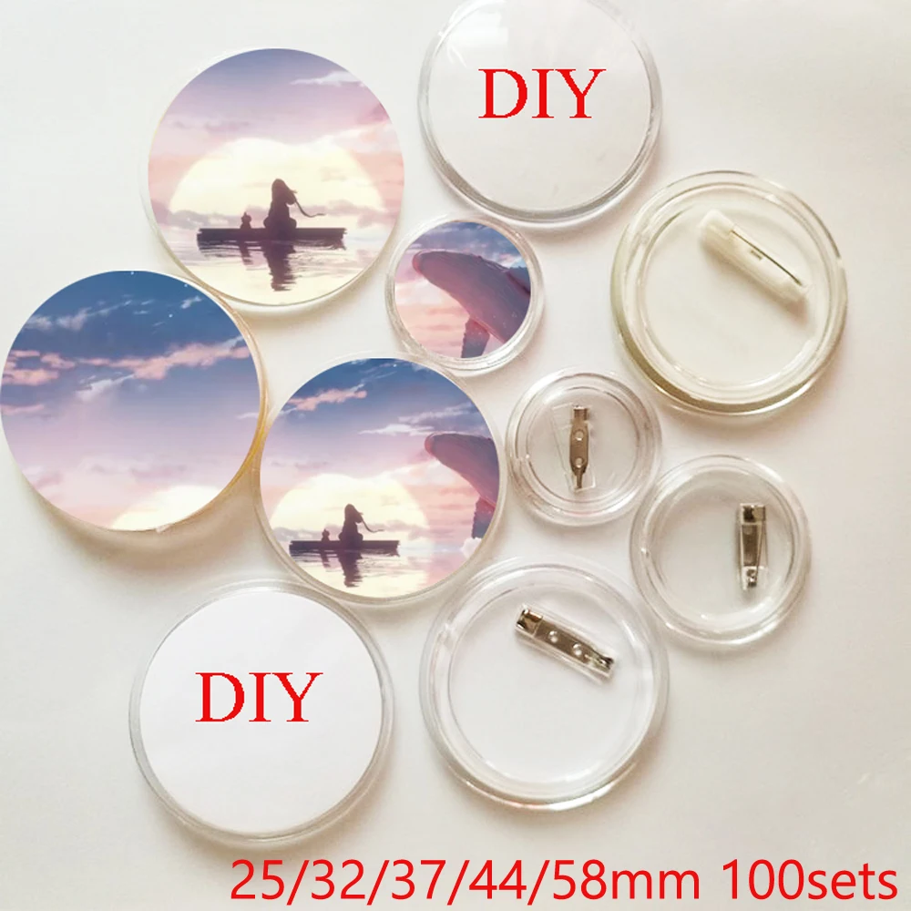 New Acrylic Pin Badge 25 / 37 / 44 / 58mm Tin Buckle Transparent Diy Consumables Badge Manufacturing Machine Badge 100 Sets
New Acrylic Pin Badge 25 / 37 / 44 / 58mm Tin Buckle Transparent Diy Consumables Badge Manufacturing Machine Badge 100 Sets