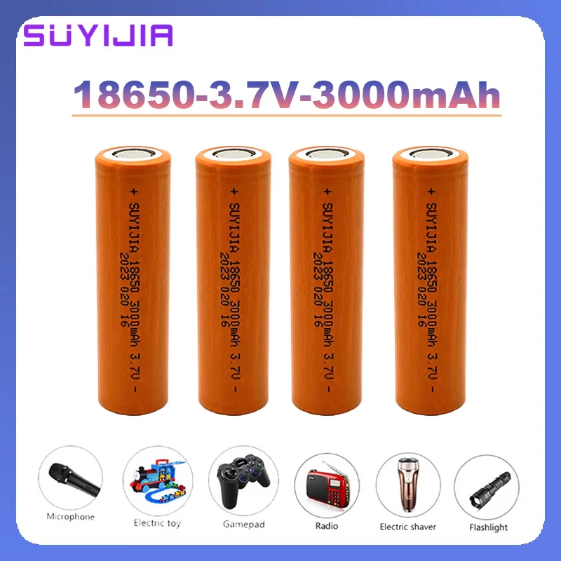 SUYIJIA-3.7V 3000mAh 18650 Li-ion Rechargeable Battery 20A Discharge Flashlight Electronic Cigarette LED Light Original Battery
SUYIJIA-3.7V 3000mAh 18650 Li-ion Rechargeable Battery 20A Discharge Flashlight Electronic Cigarette LED Light Original Battery