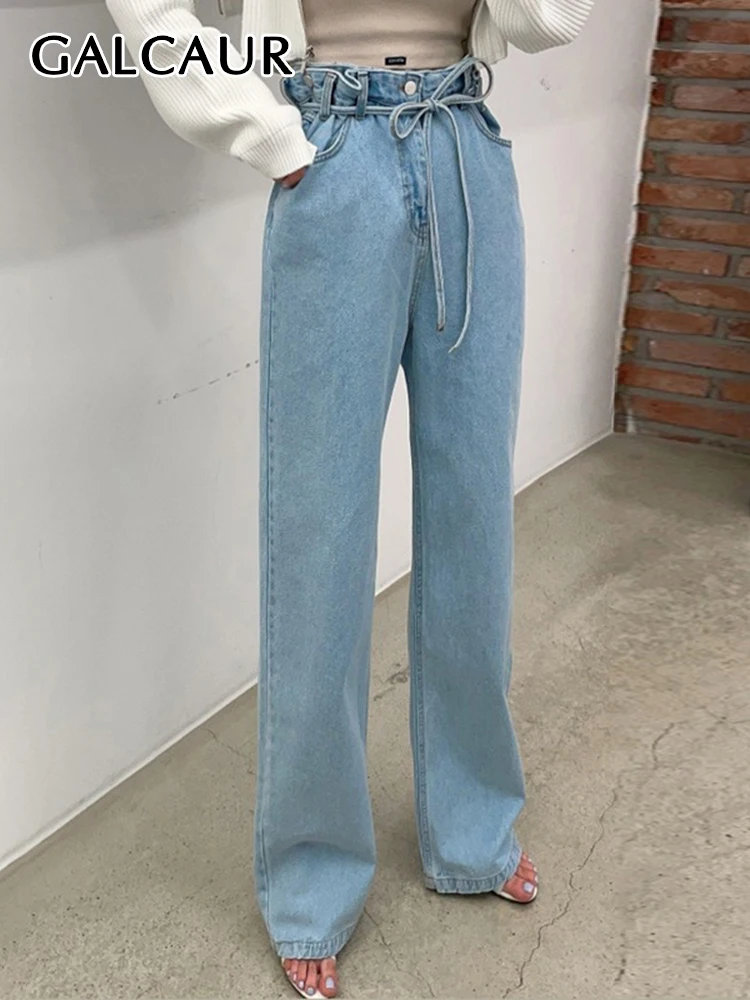 GALCAUR Casual Solid Jeans For Women High Waist Lace Up Bow Minimalist Loose Straight Wide Leg Denim Pants Female Fashion Style
GALCAUR Casual Solid Jeans For Women High Waist Lace Up Bow Minimalist Loose Straight Wide Leg Denim Pants Female Fashion Style