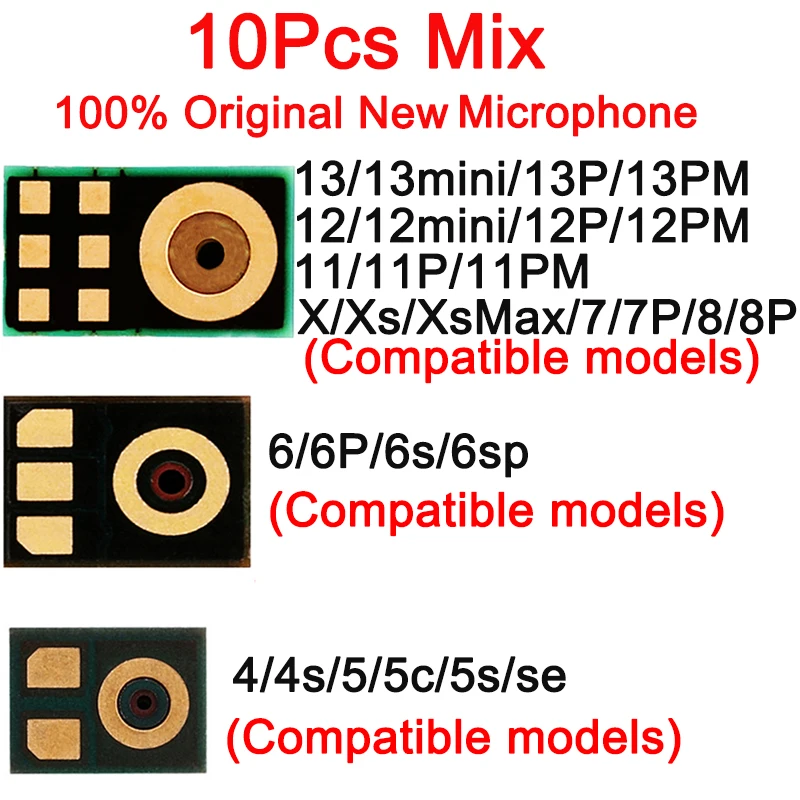 10pcs Speaker Microphone for IPhone 11 12 13 Pro Max XS X XR 6 6S 7 8 Plus 4 4S 5 5S SE 2020 5C Mic Inner Chip Replacement Parts
10pcs Speaker Microphone for IPhone 11 12 13 Pro Max XS X XR 6 6S 7 8 Plus 4 4S 5 5S SE 2020 5C Mic Inner Chip Replacement Parts