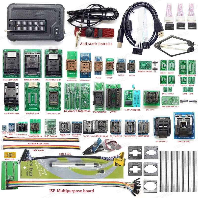 New XGecu T56 Programmer With BGA48 BGA63 BGA64 Socket Adapter Super set 53pcs Adapters Support NAND/EMMC/MCU/ISP 
New XGecu T56 Programmer With BGA48 BGA63 BGA64 Socket Adapter Super set 53pcs Adapters Support NAND/EMMC/MCU/ISP