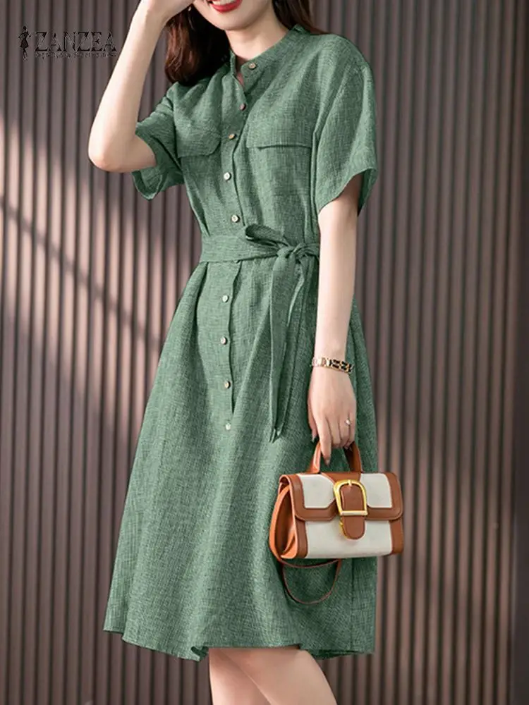 ZANZEA Fashion Summer Shirt Dress Women Short Sleeve OL Work Vestido Casual Plaid Checked Buttons Up Midi Sundress Robe Femme
ZANZEA Fashion Summer Shirt Dress Women Short Sleeve OL Work Vestido Casual Plaid Checked Buttons Up Midi Sundress Robe Femme