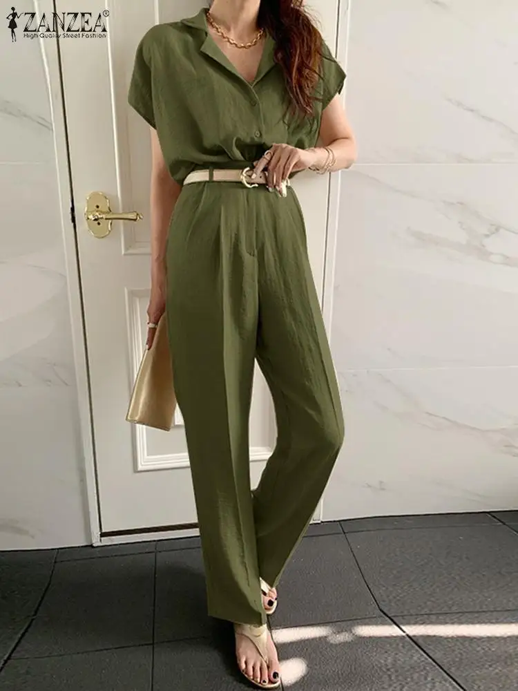 ZANZEA Women Summer Suit Short Sleeve Lapel Blouse And Wide Leg Pant Pockets Trousers Fashion Elegant Work OL Matching Sets 2PCS
ZANZEA Women Summer Suit Short Sleeve Lapel Blouse And Wide Leg Pant Pockets Trousers Fashion Elegant Work OL Matching Sets 2PCS