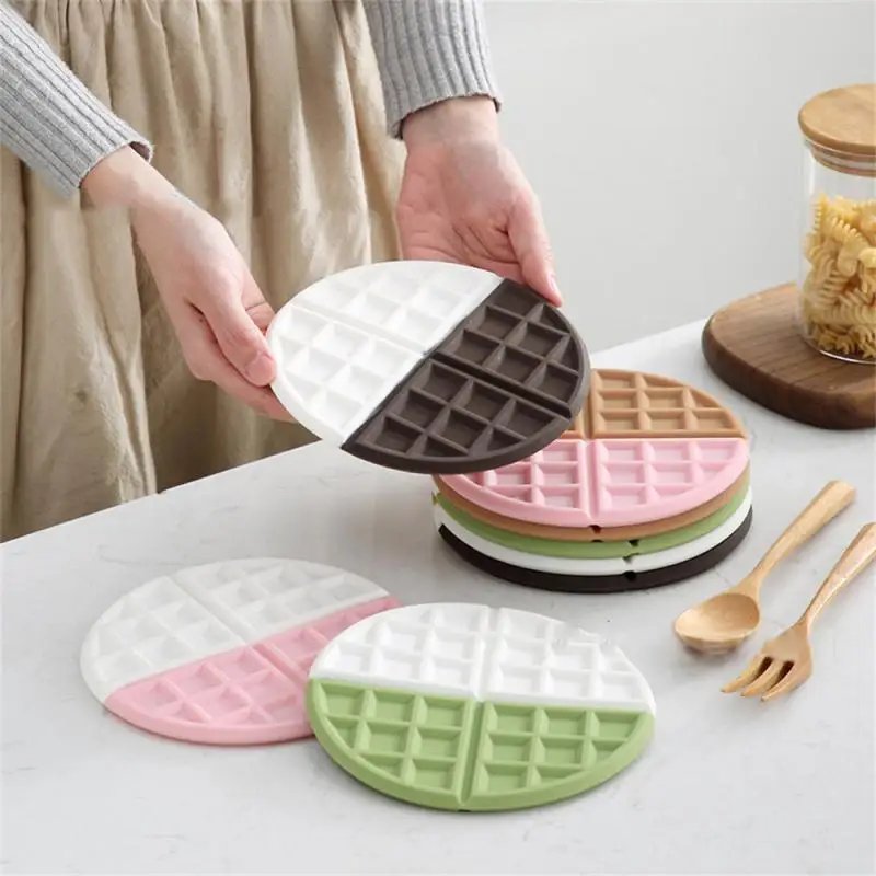 

Non-slip Kitchen Placemats Anti-scald Heat Resistant Meal Pad Waffle Pot Pad Kitchen Tools Nordic Drink Cup Coasters Table Decor