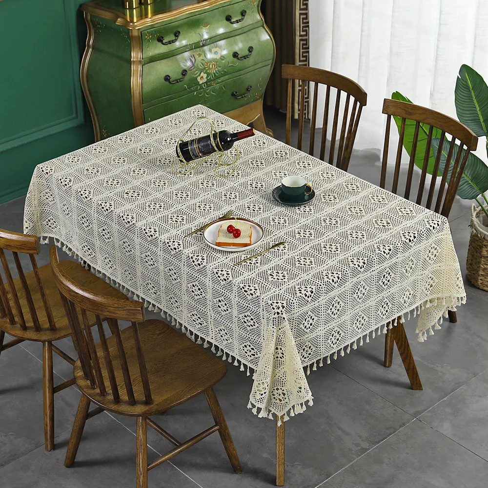 Hollowed Out Lace Tablecloth Tassel Pastoral Tablecloth Beige Dust Cover Cloth Rectangular Round Table Cloth
Hollowed Out Lace Tablecloth Tassel Pastoral Tablecloth Beige Dust Cover Cloth Rectangular Round Table Cloth