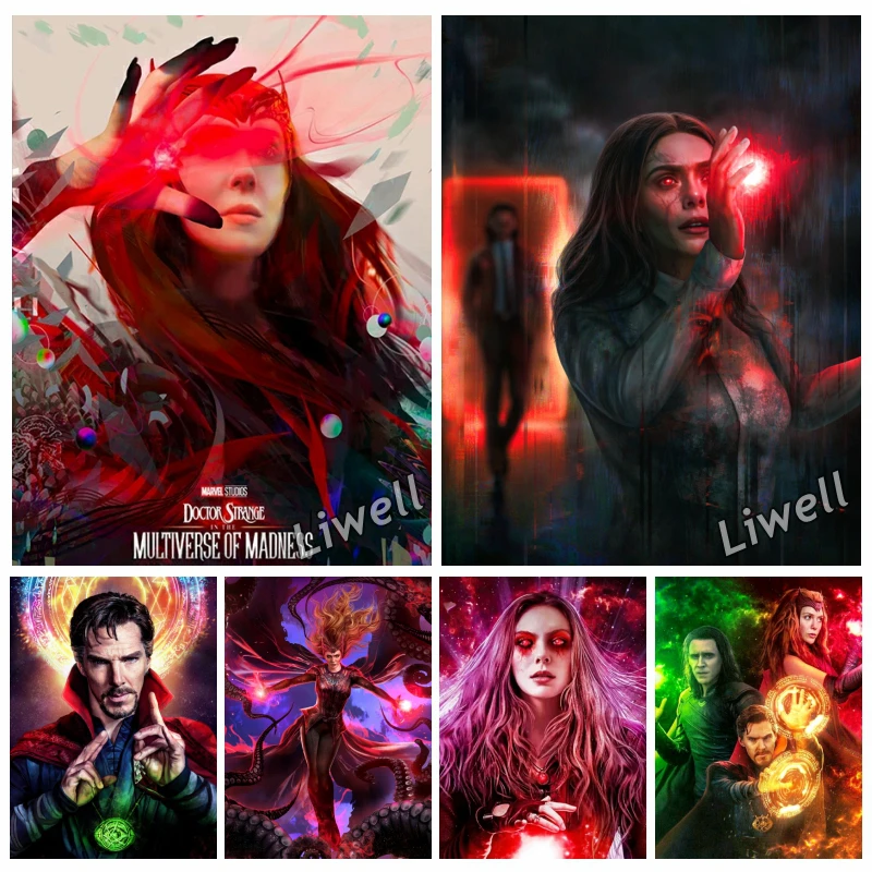 

Wanda Maximoff Scarlet Witch Diamond Painting Crystal Art New Movie Doctor Strange in the Multiverse of Madness Home Decor