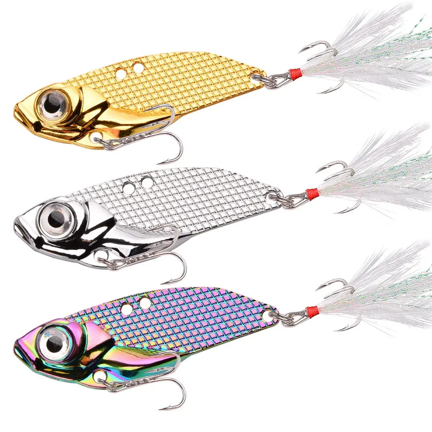 

3pcs Metal VIB Fishing Lures 5g 7g 10g 15g 20g Vivid Vibrations Spoon Lure Bass Artificial Hard Bait Crankbait Wobbler Cicada