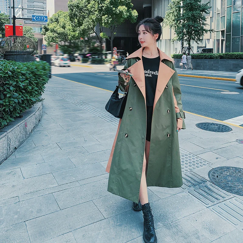 Jacket Female Long 2022 Women's Army Green Trench Coat Spring Autumn Casual Contrasting Colors Windbreaker Loose Ladies Cloak
Jacket Female Long 2022 Women's Army Green Trench Coat Spring Autumn Casual Contrasting Colors Windbreaker Loose Ladies Cloak