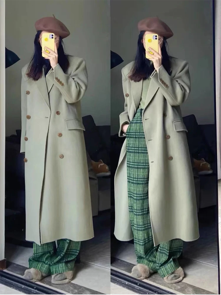 Двухстороннее кашемировое пальто из дамской шерсти, ветрозащитные куртки в Корейском стиле, однобортное Женское пальто с фонариком, рельефное пальто
Двухстороннее кашемировое пальто из дамской шерсти, ветрозащитные куртки в Корейском стиле, однобортное Женское пальто с фонариком, рельефное пальто