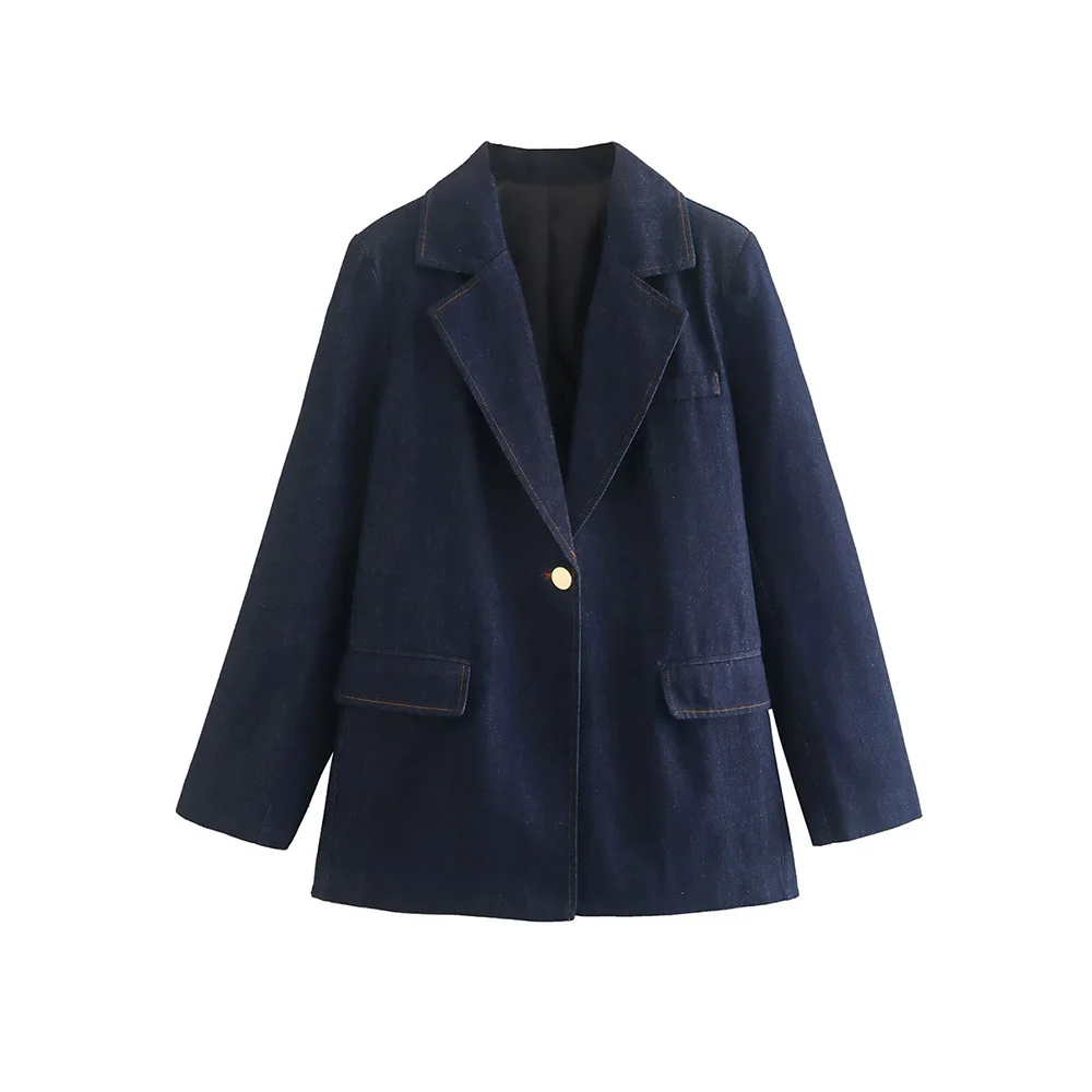 DiYiG Women's 2022 New Fashion Denim Blazer Coat Loose Short Jacket Pockets Casual OfficewearSingle Button Female Chic Top Mujer
DiYiG Women's 2022 New Fashion Denim Blazer Coat Loose Short Jacket Pockets Casual OfficewearSingle Button Female Chic Top Mujer
