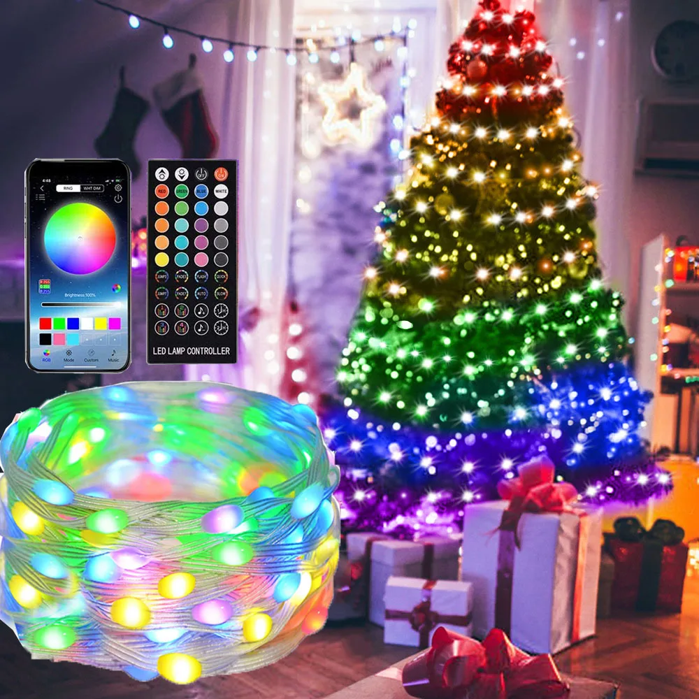 Christmas Tree Decoration Fairy Lights Smart Bluetooth Control USB LED String Light App Remote Control PVC Wire Garland Lights
Christmas Tree Decoration Fairy Lights Smart Bluetooth Control USB LED String Light App Remote Control PVC Wire Garland Lights
