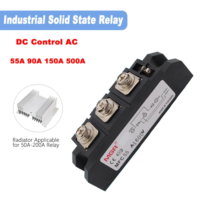 1 Pcs Industrial Solid State Relay MFC-55A MFC-90A MFC-110A MFC-500A DC Control AC 1600V Radiator Applicable for 50A-200A Relay
1 Pcs Industrial Solid State Relay MFC-55A MFC-90A MFC-110A MFC-500A DC Control AC 1600V Radiator Applicable for 50A-200A Relay