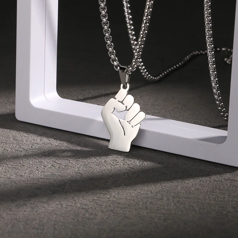 Hip Hop Fist Necklace for Women Men Simple Stainless Steel Sweater Necklaces Trendy Hand Pendant Jewelry Accessories Wholesale
Hip Hop Fist Necklace for Women Men Simple Stainless Steel Sweater Necklaces Trendy Hand Pendant Jewelry Accessories Wholesale