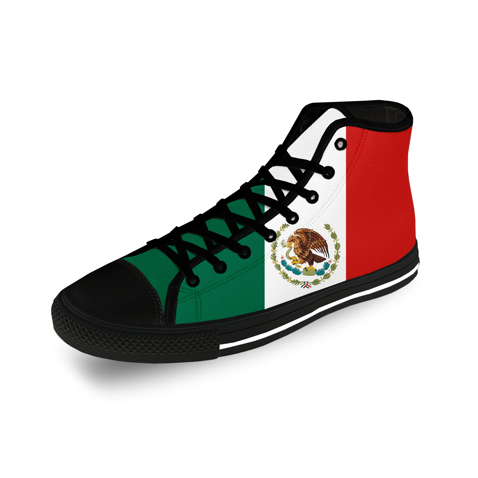

Мексиканский Флаг Мексики патриотические крутые повседневные тканевые модные с 3D принтом высокие холщовые туфли мужские женские легкие дышащие кроссовки