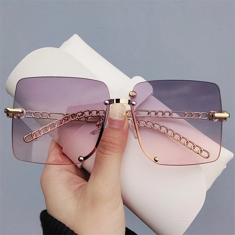 New Oversized Rimless Square Gradient Multicolor Sunglasses Trendy Fashion Male Female Eyewear Top Brand Designer UV400 Shades
New Oversized Rimless Square Gradient Multicolor Sunglasses Trendy Fashion Male Female Eyewear Top Brand Designer UV400 Shades