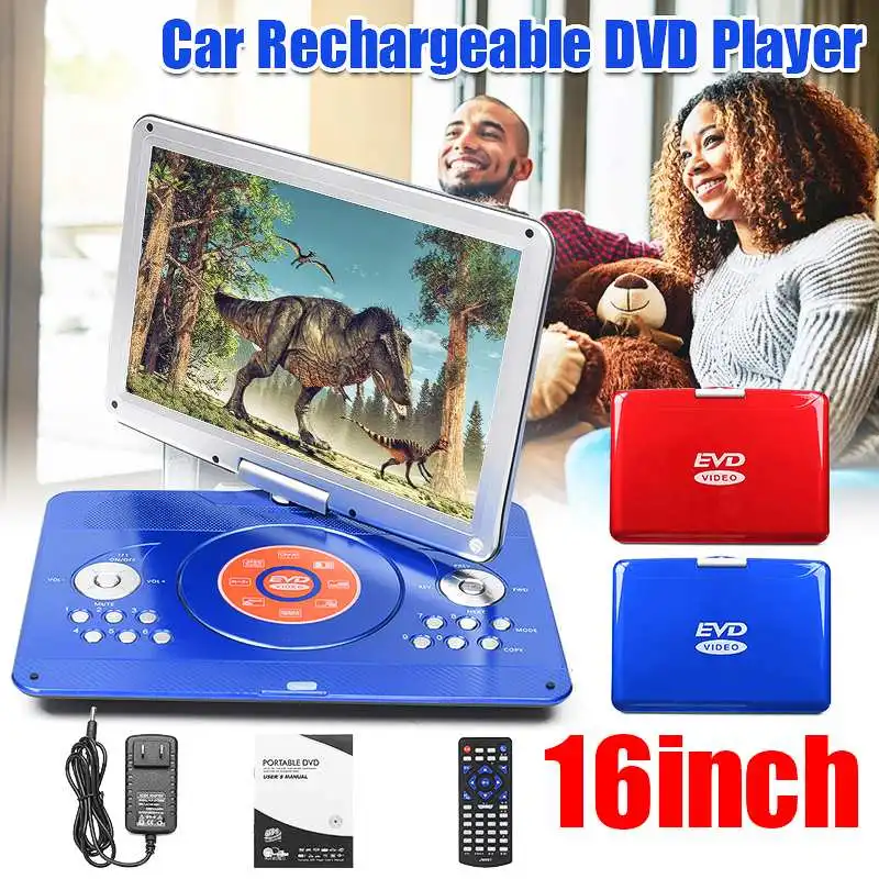 16inch DVD Player Rotatable Screen Portable Multi Media Player For Home Car Video Players Dual Speaker MP3 MP4 VCD CD DVD Player
16inch DVD Player Rotatable Screen Portable Multi Media Player For Home Car Video Players Dual Speaker MP3 MP4 VCD CD DVD Player