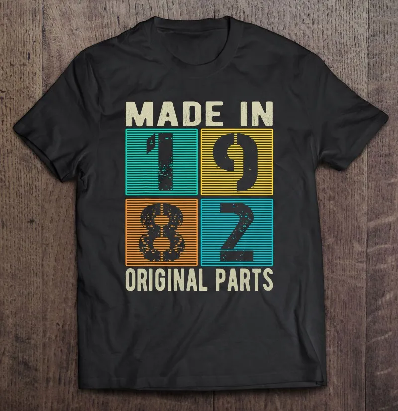 Made In 1982 Vintage Retro Original Parts Born 1982 Birthday Men T-Shirts Hip Hop Black Men'S Shirt Couple Vintage Big Size
Made In 1982 Vintage Retro Original Parts Born 1982 Birthday Men T-Shirts Hip Hop Black Men'S Shirt Couple Vintage Big Size