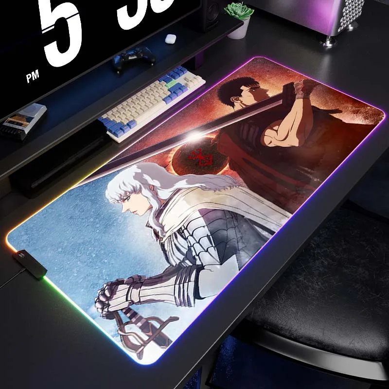 Коврик для мыши RGB Berserk, игровой коврик, подсветка, геймерский коврик для мыши, игровой Настольный коврик, игровой коврик для компьютерного стола, коврик для мыши из натурального каучука 
Коврик для мыши RGB Berserk, игровой коврик, подсветка, геймерский коврик для мыши, игровой Настольный коврик, игровой коврик для компьютерного стола, коврик для мыши из натурального каучука