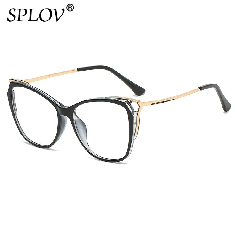 

New CatEye Prescription Glasses Women Metal Spring Hinge TR90 Frame Gradient Color Optical Eyewear UV400 Reading Myopia Shades