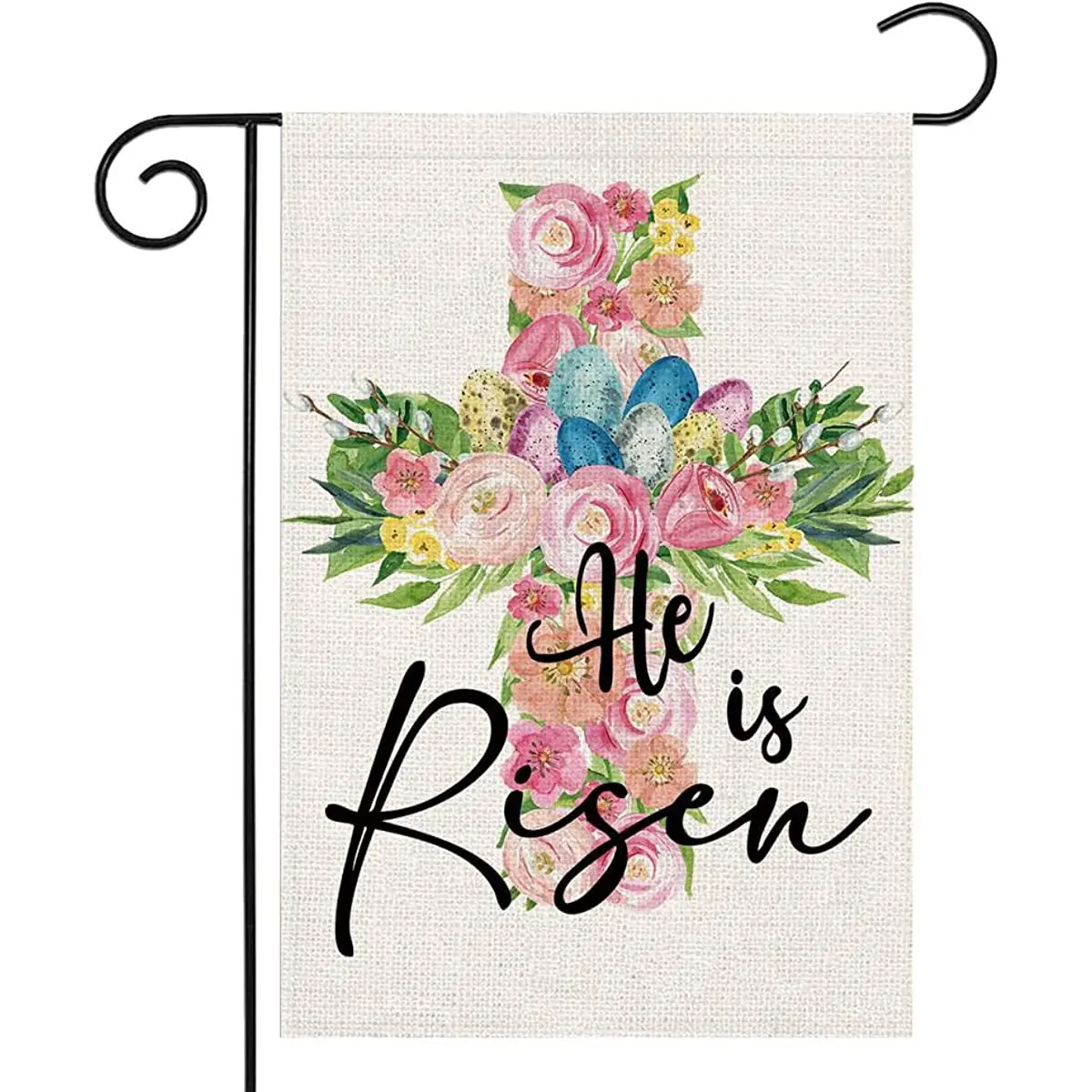 Spring Easter Garden Flag 12x18 Inch He Is Risen Cross Religious with Eggs Flowers Decorative Double Sided Burlap Flag Farmhouse
Spring Easter Garden Flag 12x18 Inch He Is Risen Cross Religious with Eggs Flowers Decorative Double Sided Burlap Flag Farmhouse