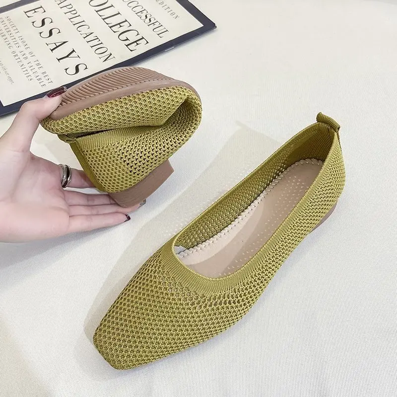 Knitted Elastic Slip on Ladies Ballet Shoes Woman Cut-out Square Toe Moccasins Skidproof Fly Weaving Ballerina Flat Shoes E927
Knitted Elastic Slip on Ladies Ballet Shoes Woman Cut-out Square Toe Moccasins Skidproof Fly Weaving Ballerina Flat Shoes E927