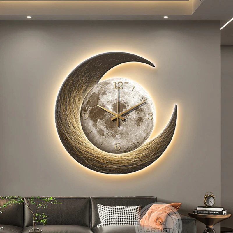 Living room decoration atmosphere led luminous painting moon clock restaurant hanging painting sofa background wall mural
Living room decoration atmosphere led luminous painting moon clock restaurant hanging painting sofa background wall mural