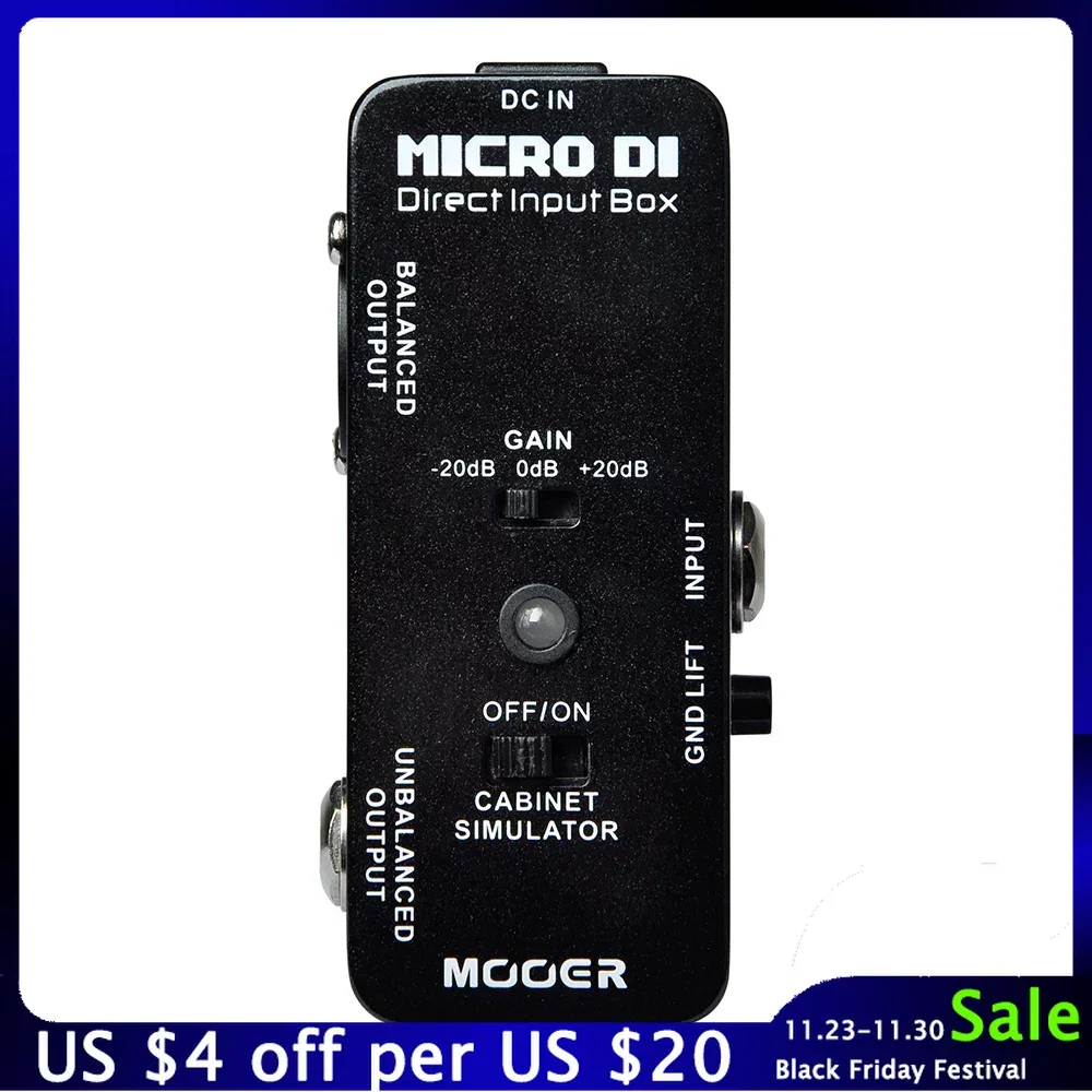 MOOER Micro DI Electric Guitar Effect Pedal Cabinet Simulator Analog Direct Input Box Full Metal Shell Guitar Parts Accessories 
MOOER Micro DI Electric Guitar Effect Pedal Cabinet Simulator Analog Direct Input Box Full Metal Shell Guitar Parts Accessories