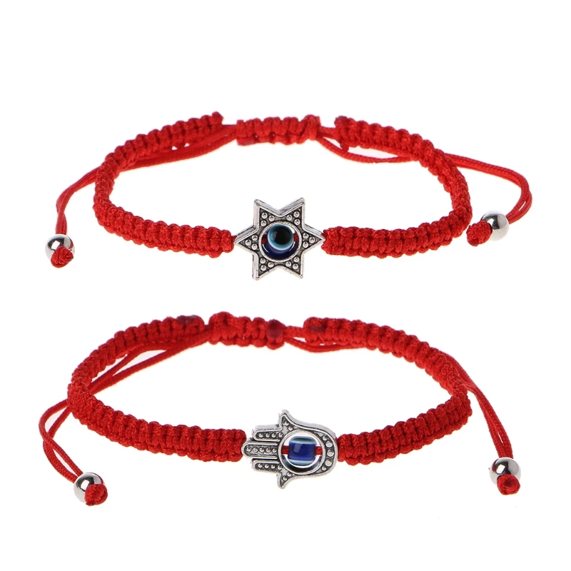 

41XF Lucky Kabbalah Red String Hamsa Bracelets Blue for EVIL EYE Fatima Hand Bracelet Jewelry Decoration Gift for Women Men T