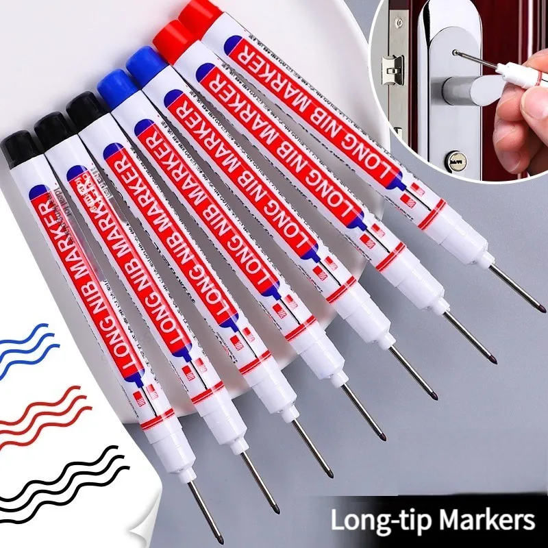 6 Pcs/Set 20mm White Long Tib Deep Hole Head Marking Pen Bathroom Decoration Black Waterproof Ink Wood Working Oily
6 Pcs/Set 20mm White Long Tib Deep Hole Head Marking Pen Bathroom Decoration Black Waterproof Ink Wood Working Oily