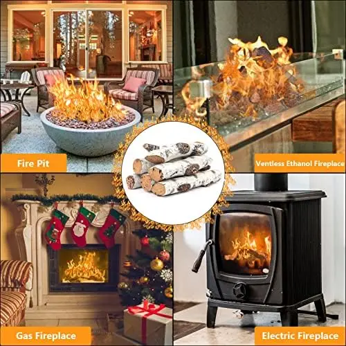 Gas Fireplace Logs Set Ceramic White Birch Log for Gas Fireplace Intdoor Inserts, Vented, Gas Fireplaces, Outdoor Firebowl, Lin
Gas Fireplace Logs Set Ceramic White Birch Log for Gas Fireplace Intdoor Inserts, Vented, Gas Fireplaces, Outdoor Firebowl, Lin