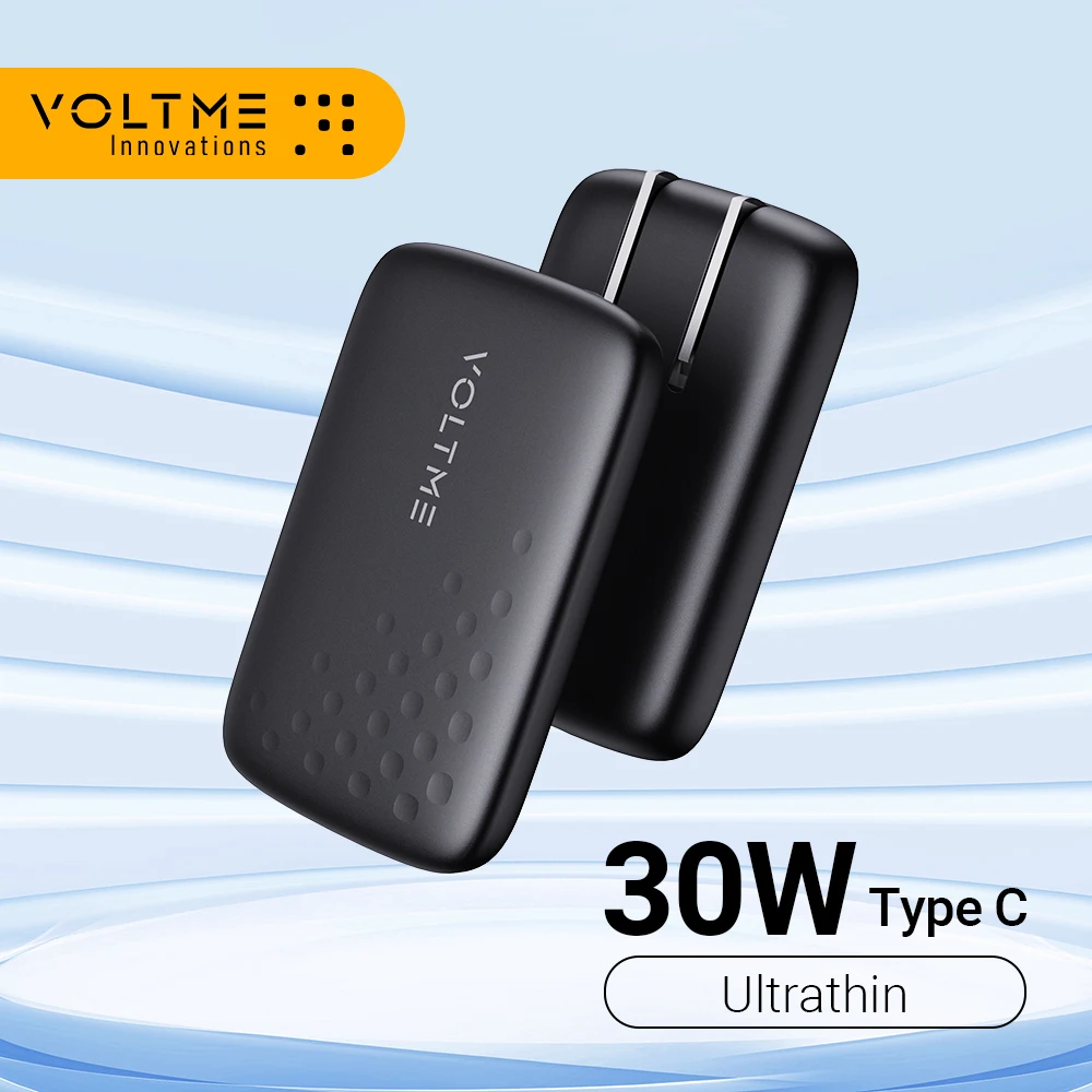 

VOLTME Ultrathin PD 30W GaN Charger V-Dynamic Foldable USB C Fast Charge Chargers Type C For 13 14 Pro Max/Galaxy iPad Xiaomi