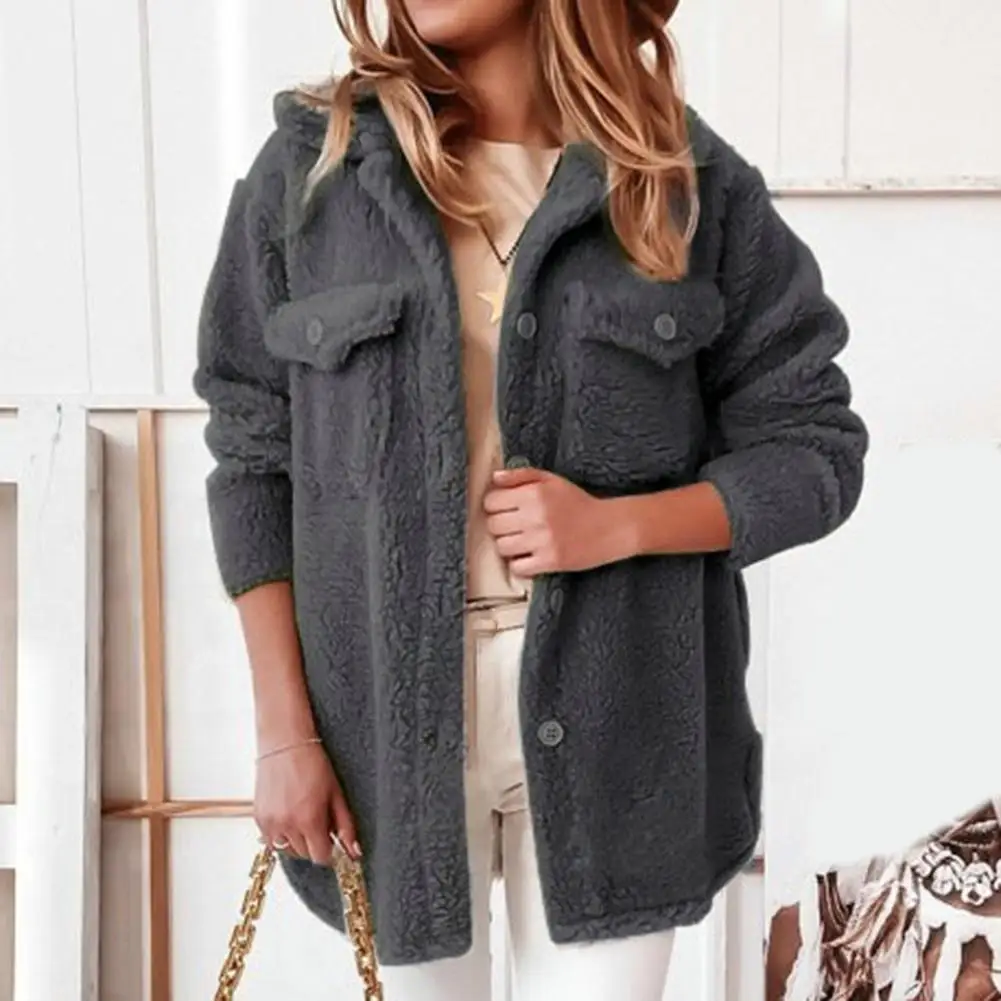 Winter Women Coats Solid Color Lapel Single-breasted Loose Cardigan Warm Thick Plush Long Sleeve Jackets for women chaquetas
Winter Women Coats Solid Color Lapel Single-breasted Loose Cardigan Warm Thick Plush Long Sleeve Jackets for women chaquetas