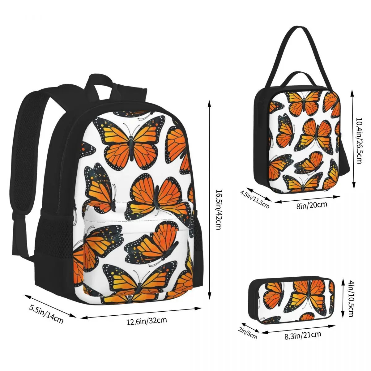 Monarch Butterfly Pattern Backpacks Boys Bookbag Students School Bags Cartoon Kids Rucksack Lunch Bag Pen Bag Three-Piece Set
Monarch Butterfly Pattern Backpacks Boys Bookbag Students School Bags Cartoon Kids Rucksack Lunch Bag Pen Bag Three-Piece Set