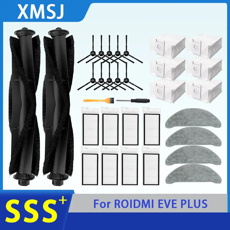 For Xiaomi ROIDMI EVE PLUS Accessories Robot Vacuum Cleaner Dust Bag HEPA Filter Main Side Brush Mop Cloth Rag Replacement Parts
For Xiaomi ROIDMI EVE PLUS Accessories Robot Vacuum Cleaner Dust Bag HEPA Filter Main Side Brush Mop Cloth Rag Replacement Parts