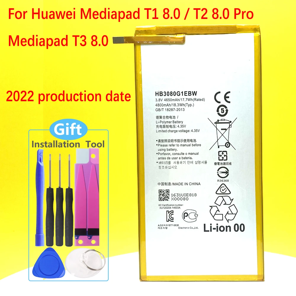 New HB3080G1EBC Battery For Huawei MediaPad T1 10 Pro / T1-A21 / T1-A21W / T1-A21L / T1-A22L / T1-A23L HB3080G1EBW
New HB3080G1EBC Battery For Huawei MediaPad T1 10 Pro / T1-A21 / T1-A21W / T1-A21L / T1-A22L / T1-A23L HB3080G1EBW