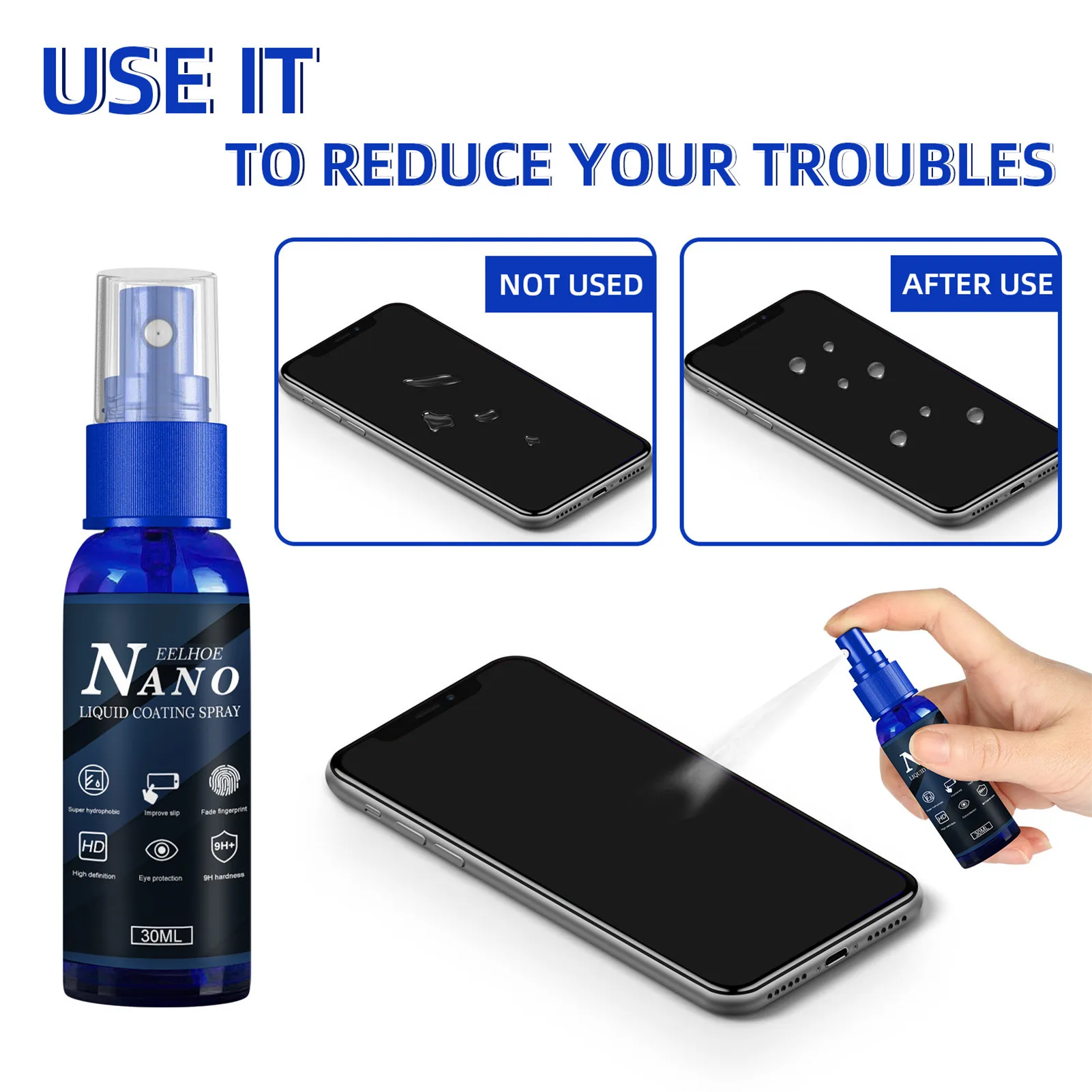 

Nano жидкий экран протектор 30 мл мобильный телефон покрытие решение для защиты от отпечатков пальцев телефона очиститель экрана спрей Стекло Очиститель