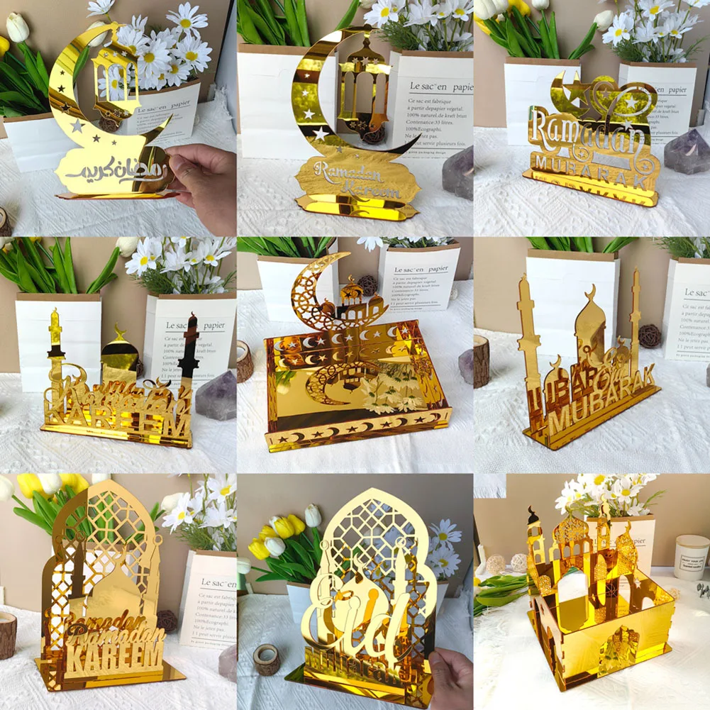 Golden Muslim Ramadan Decoration Moon Star Home Eid Al Fitr Aid Party Decor Gifts Desktop Ramadan Holiday Ornaments Acrylic
Golden Muslim Ramadan Decoration Moon Star Home Eid Al Fitr Aid Party Decor Gifts Desktop Ramadan Holiday Ornaments Acrylic