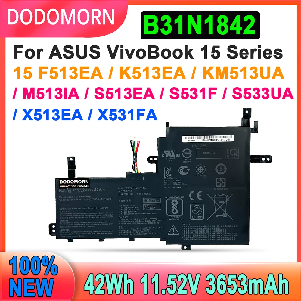 Новинка B31N1842 Аккумулятор для ноутбука ASUS VivoBook F513EA F513EP F513IA K513E K513EA K513EP KM513UA M513IA M513UA S513EA S513F
Новинка B31N1842 Аккумулятор для ноутбука ASUS VivoBook F513EA F513EP F513IA K513E K513EA K513EP KM513UA M513IA M513UA S513EA S513F