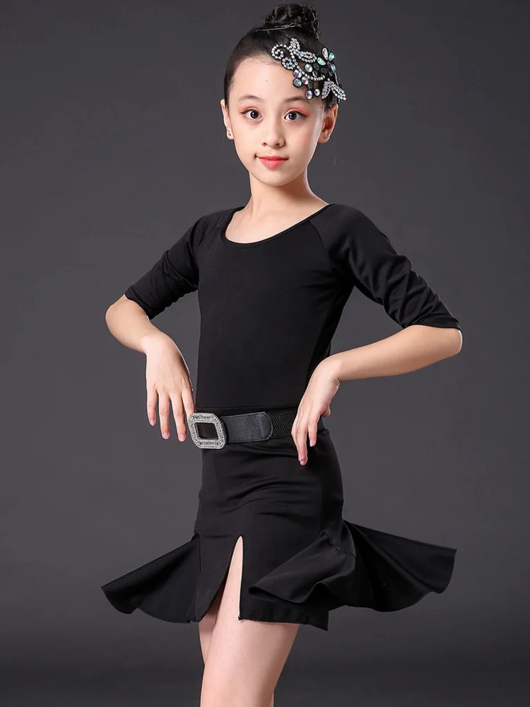 Solid Color Festival Dress Children Practice Dance Wear Latin Clothes Ruffle Female Clothing Girl Split Tango Costume Dress
Solid Color Festival Dress Children Practice Dance Wear Latin Clothes Ruffle Female Clothing Girl Split Tango Costume Dress