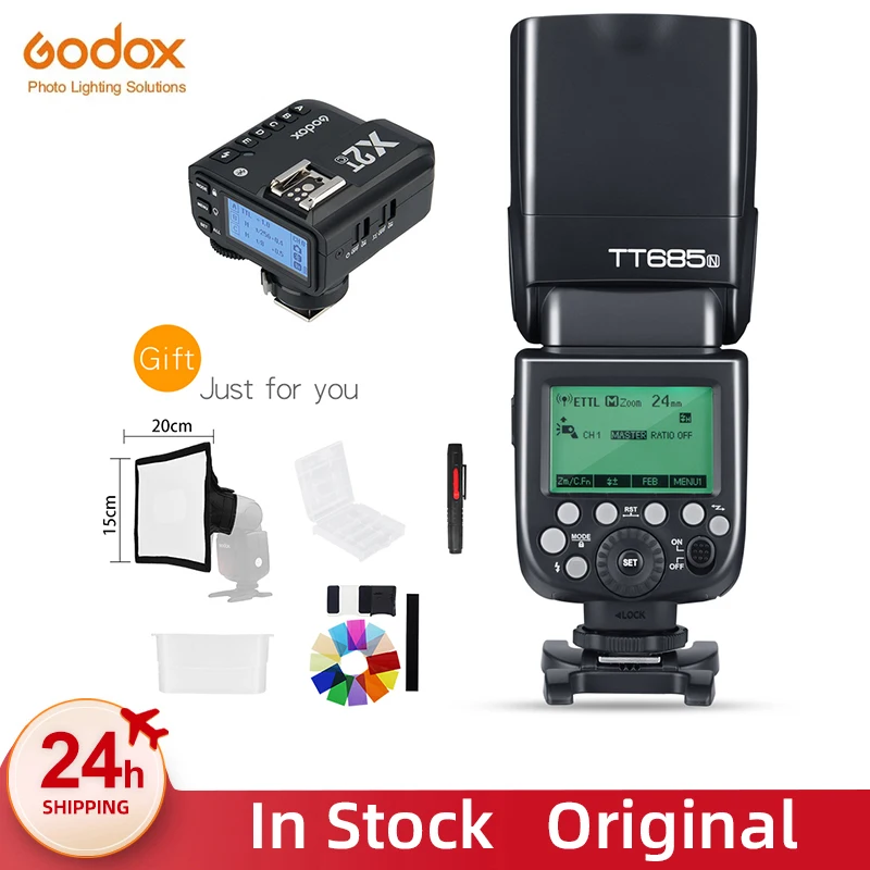 Вспышка Godox TT685C TT685N TT685S TT685F TT685O 2 4G HSS TTL GN60 Speedlite с триггером X2T для Canon Nikon Sony Fuji Olympus |