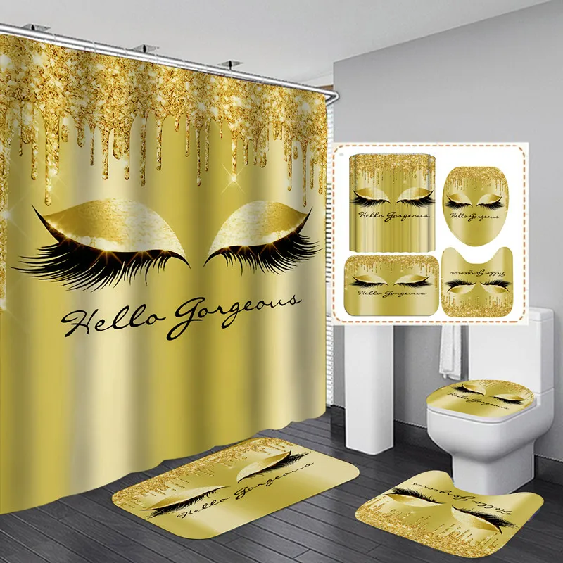 Waterproof Shower Curtain Set with 12 Hooks Toilet Seat Cover Non-Slip Mat Rugs Carpet Bathroom Accessories Bathing Home Decor 
Waterproof Shower Curtain Set with 12 Hooks Toilet Seat Cover Non-Slip Mat Rugs Carpet Bathroom Accessories Bathing Home Decor