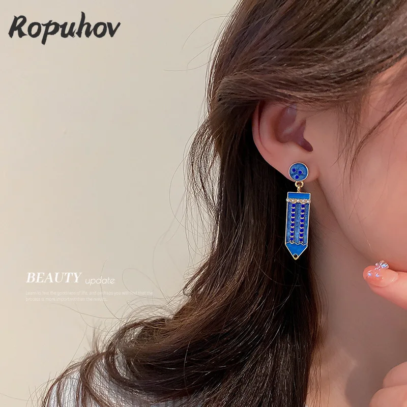 Ropuhov 2022 New Woman Silver Needle Diamond Pearl Crayon Pencil European American Design Sense Creative Exaggerated Earrings
Ropuhov 2022 New Woman Silver Needle Diamond Pearl Crayon Pencil European American Design Sense Creative Exaggerated Earrings